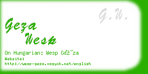 geza wesp business card